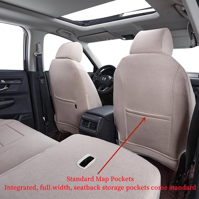 coverdream Custom Seat Covers Compatible with Select Toyota Highlander 2014 2015 2016 2017 2018 2019,Three Row,Second Row 40/60 Split (Beige,Full Set)