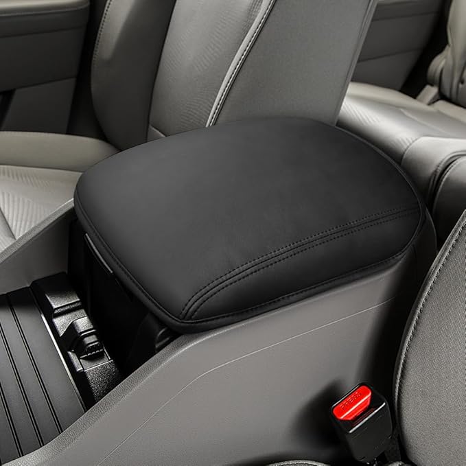 DEYTOP Center Console Cover for Honda Pilot 2009-2015 Armrest Cover for Honda Pilot 2009 2015 Accessories Anti-Scratch Leather Armrest Pad Protector (Black, Style 1)