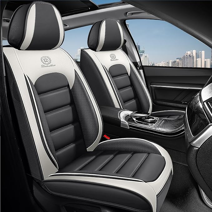 AREKA 2 Seat Covers for Honda Civic 2002-2026 Breathable Car Seat Covers,Anti-Slip Waterproof Car Seat Protectors with Airbag,Automotive Vehicle Cushion with Storage Pockets (Standard,Gray)