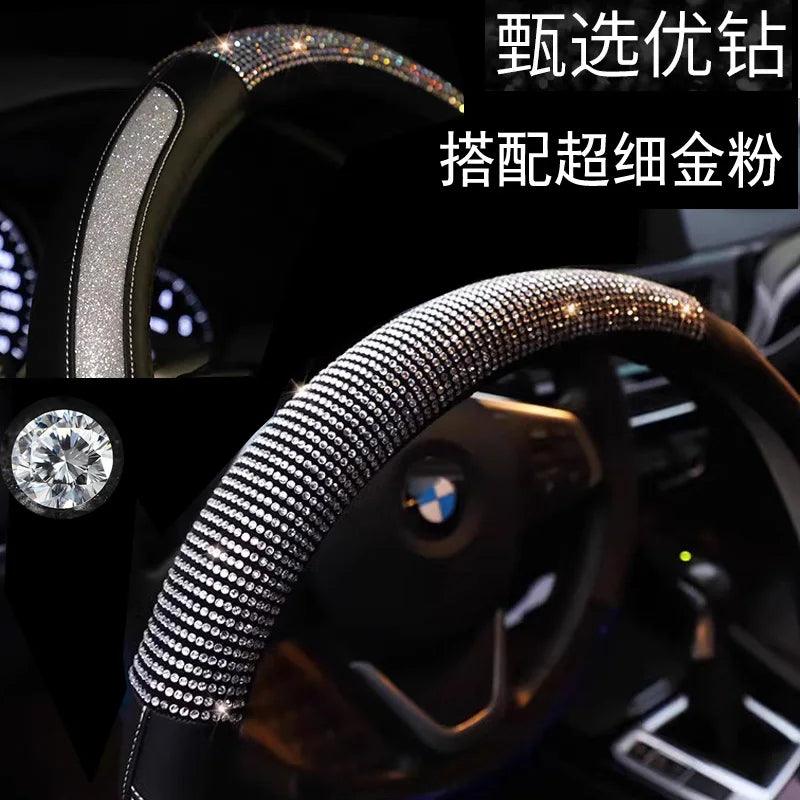 Diamond Bling Glitter Leather Steering Wheel Cover
