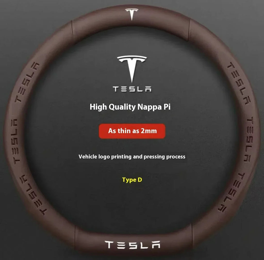 Tesla Carbon Fiber Leather Steering Wheel Cover