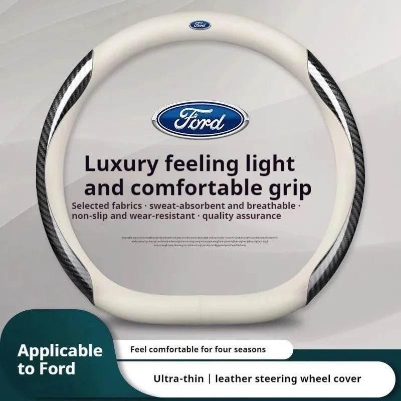 Ford Carbon Fiber Leather Steering Wheel Cover
