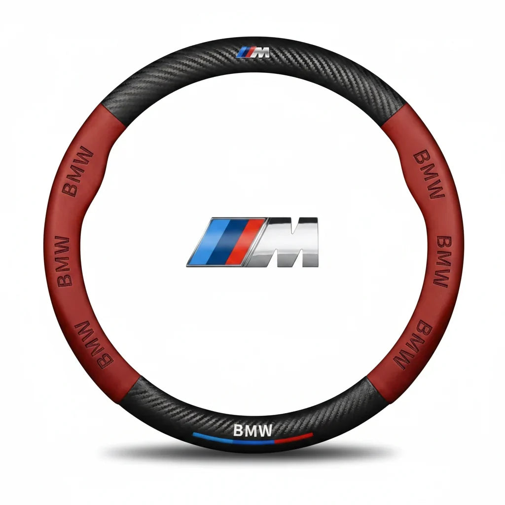 BMW 3D Carbon Fiber Leather Steering Wheel Cover