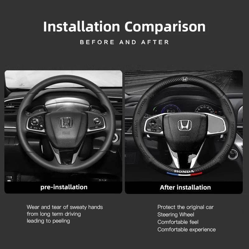 Honda Carbon Fiber Sports Steering Wheel Cover