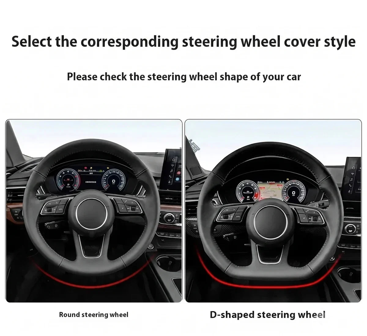 Cadillac Leather & Carbon Fiber Steering Wheel Cover